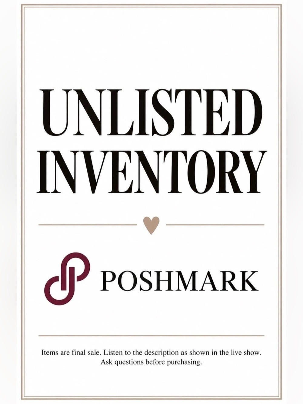 Unlisted Inventory